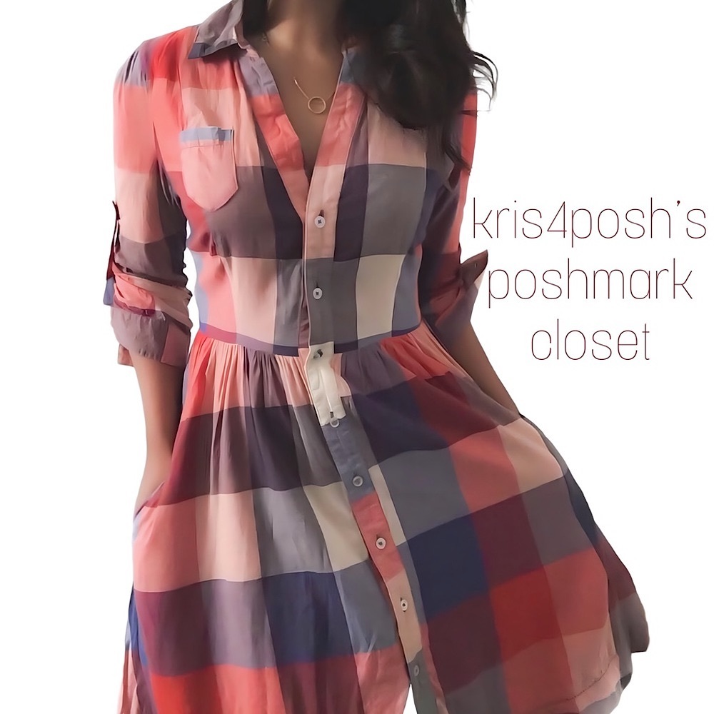 Anthropologie Moulinette Sours Plaid Shirt Dress